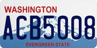 WA license plate ACB5008