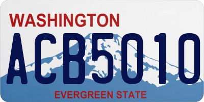 WA license plate ACB5010