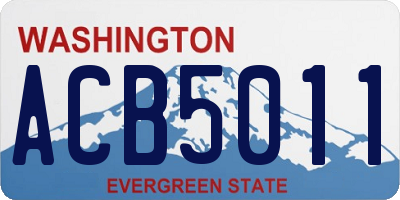 WA license plate ACB5011