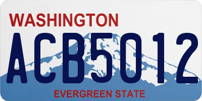 WA license plate ACB5012