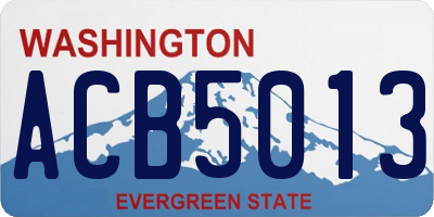 WA license plate ACB5013