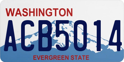 WA license plate ACB5014
