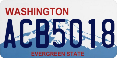 WA license plate ACB5018