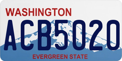 WA license plate ACB5020