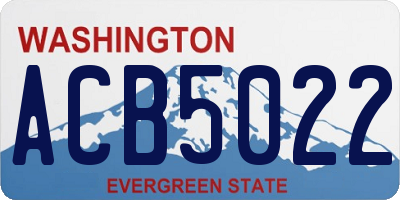 WA license plate ACB5022