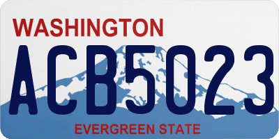 WA license plate ACB5023