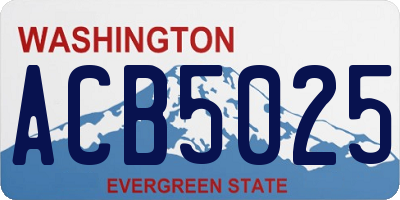 WA license plate ACB5025