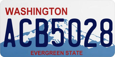 WA license plate ACB5028