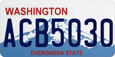 WA license plate ACB5030