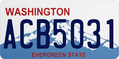 WA license plate ACB5031