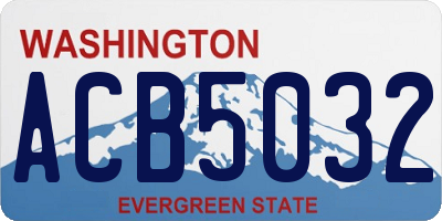 WA license plate ACB5032