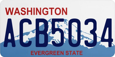 WA license plate ACB5034