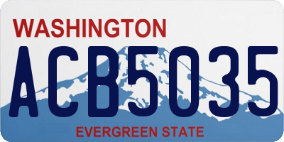 WA license plate ACB5035