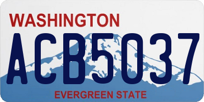 WA license plate ACB5037