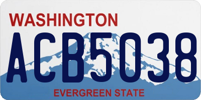 WA license plate ACB5038