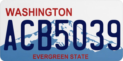WA license plate ACB5039