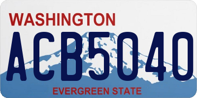 WA license plate ACB5040