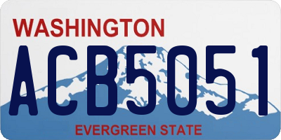 WA license plate ACB5051