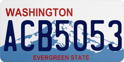 WA license plate ACB5053