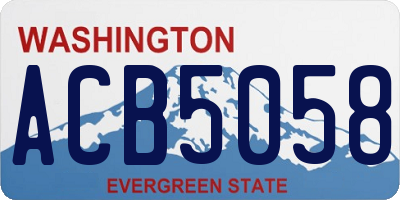 WA license plate ACB5058