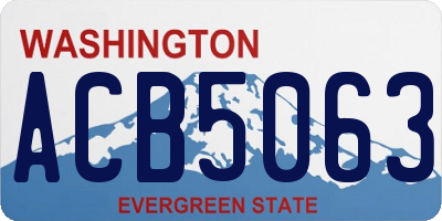 WA license plate ACB5063