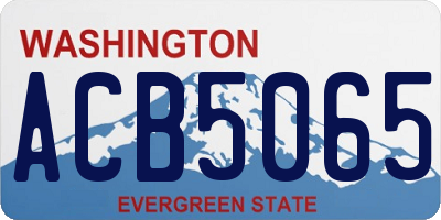 WA license plate ACB5065