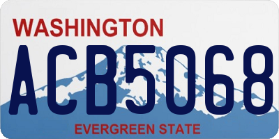 WA license plate ACB5068