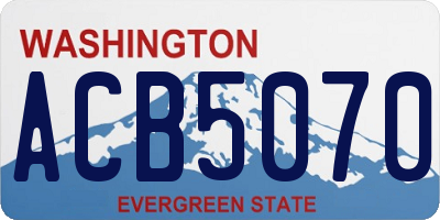 WA license plate ACB5070
