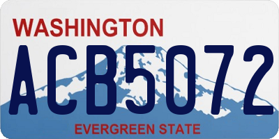 WA license plate ACB5072