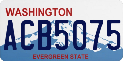 WA license plate ACB5075