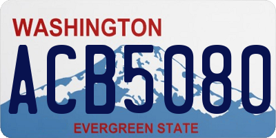 WA license plate ACB5080
