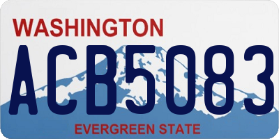 WA license plate ACB5083