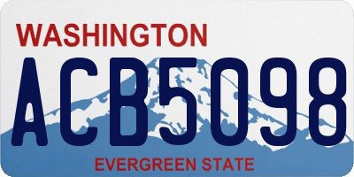 WA license plate ACB5098
