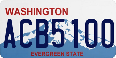 WA license plate ACB5100
