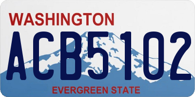 WA license plate ACB5102