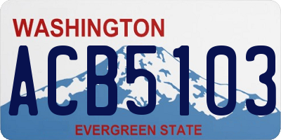 WA license plate ACB5103