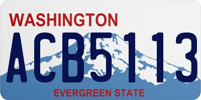WA license plate ACB5113