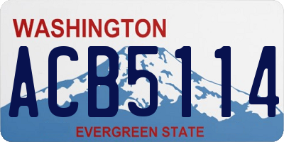 WA license plate ACB5114