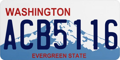 WA license plate ACB5116