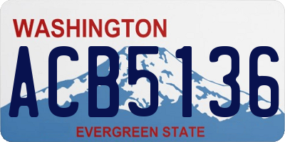 WA license plate ACB5136