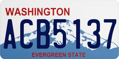 WA license plate ACB5137