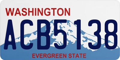 WA license plate ACB5138