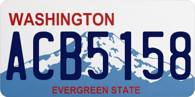 WA license plate ACB5158