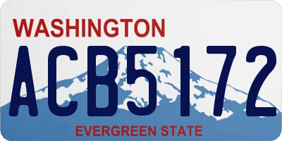WA license plate ACB5172