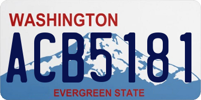 WA license plate ACB5181