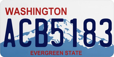 WA license plate ACB5183