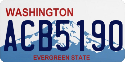 WA license plate ACB5190