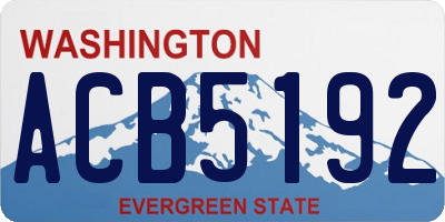 WA license plate ACB5192