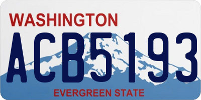 WA license plate ACB5193