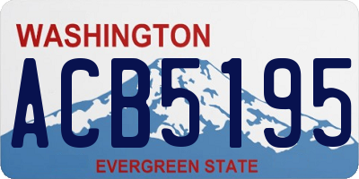 WA license plate ACB5195